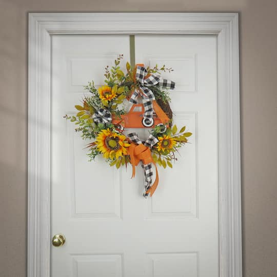 26'' Harvest Country Car and Sunflowers Wreath